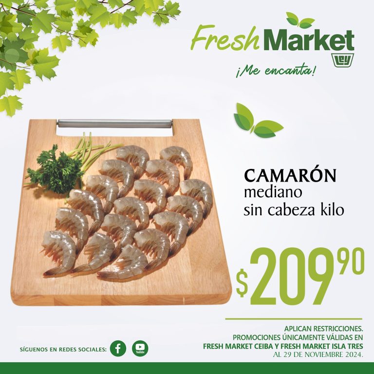 CAMARON MEDIANO SIN CABEZA FRESH MARKET LEY