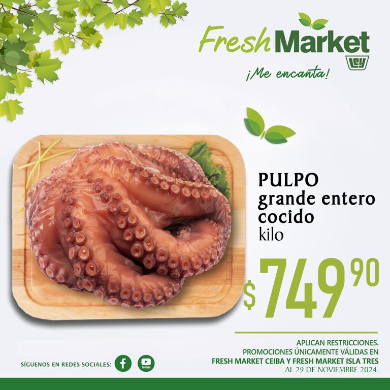 PULPO GRANDE ENTERO COCIDO